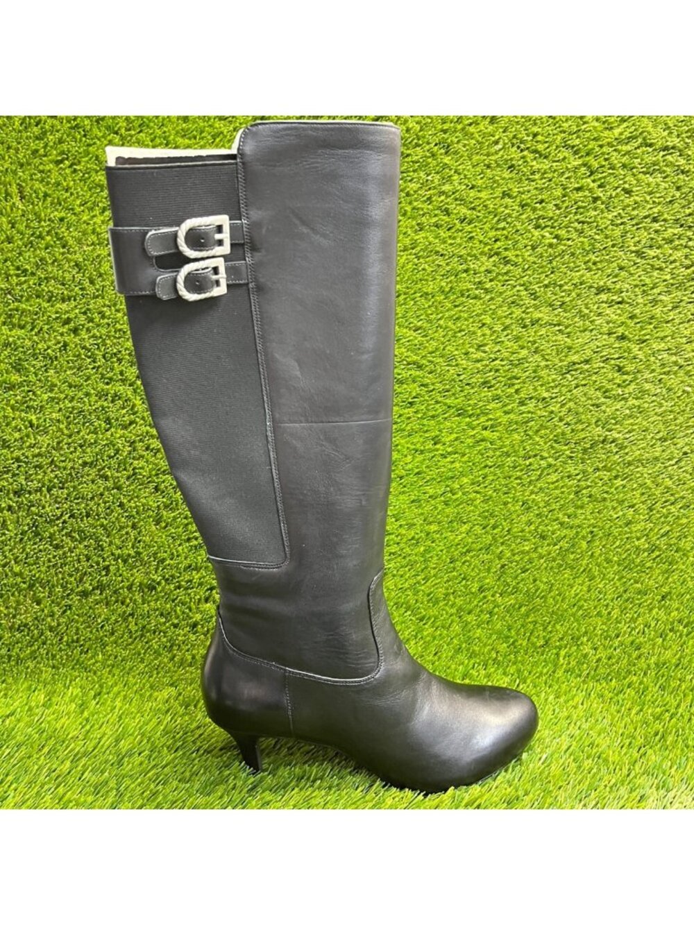 Rockport Womens Size 9 Black Classic Outdoor Soft Leather Heeled Knee-High Boots